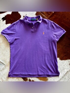 Polo Ralph Lauren Purple Polo Shirt Men’s XL Custom Slim Fit Short Sleeve